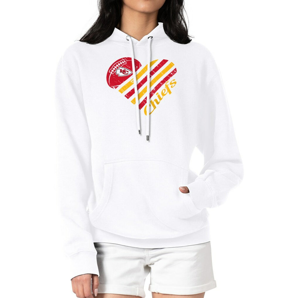 Kansas City Chiefs G-III 4Her by Carl Banks Women's Heart Graphic Fleece Pullover Hoodie - White - NFL