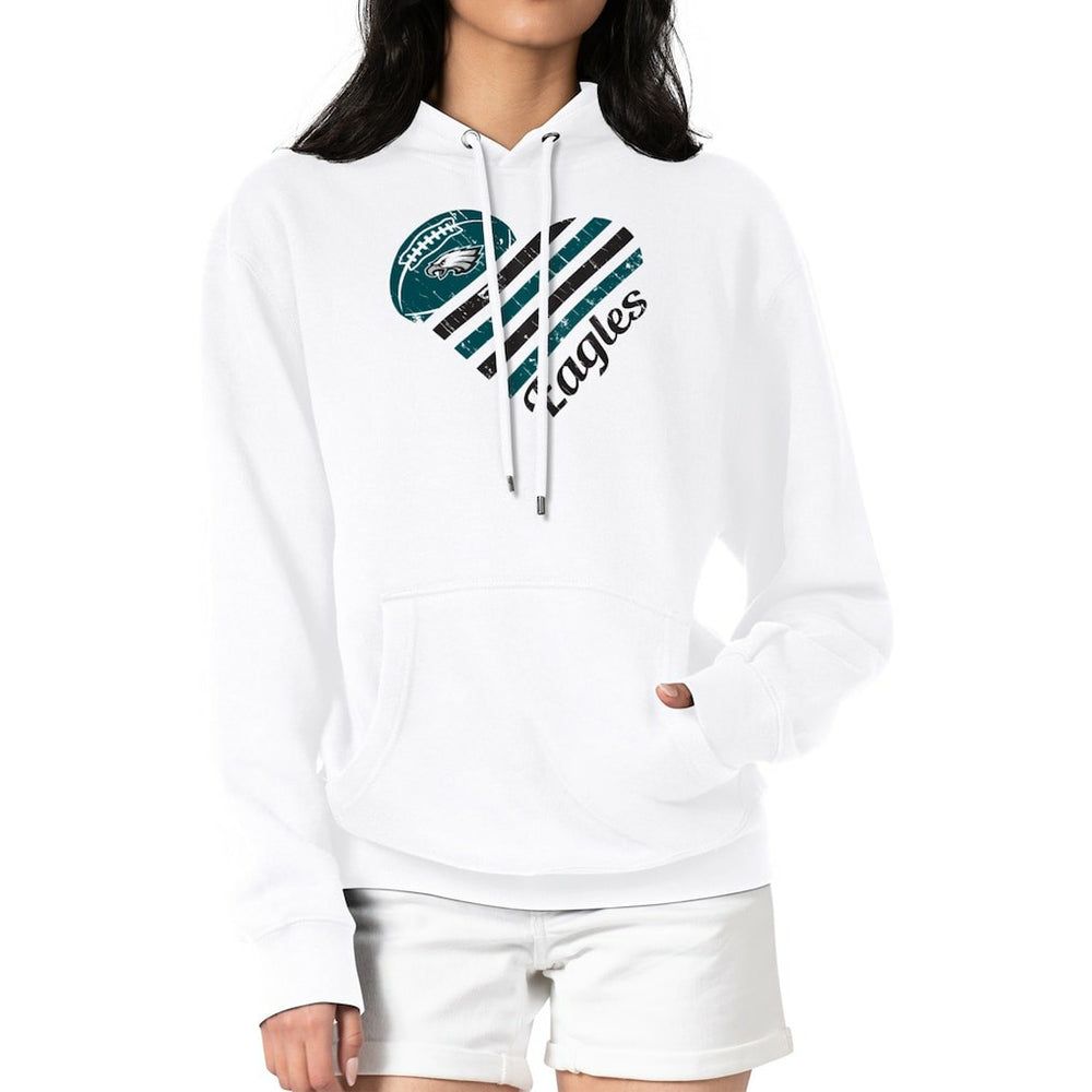 Philadelphia Eagles G-III 4Her by Carl Banks Women's Heart Graphic Fleece Pullover Hoodie - White - NFL