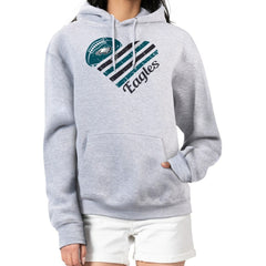 Philadelphia Eagles G-III 4Her by Carl Banks Women's Heart Graphic Fleece Pullover Hoodie - Heather Gray - NFL