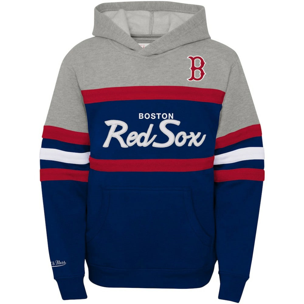Boston Red Sox Mitchell & Ness Youth Cooperstown Collection Head Coach Pullover Hoodie Sale
