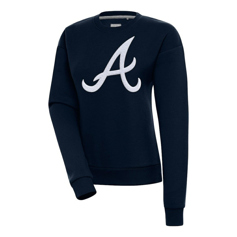 Atlanta Braves Antigua Women's Victory Chenille Pullover Sweatshirt Outlet