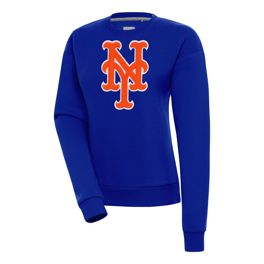 New York Mets Antigua Women's Victory Chenille Pullover Sweatshirt Online