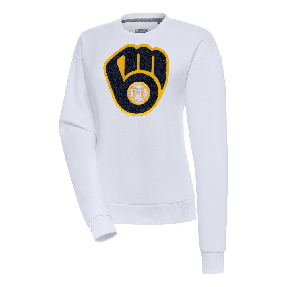 Milwaukee Brewers Antigua Women's Victory Chenille Pullover Sweatshirt Outlet