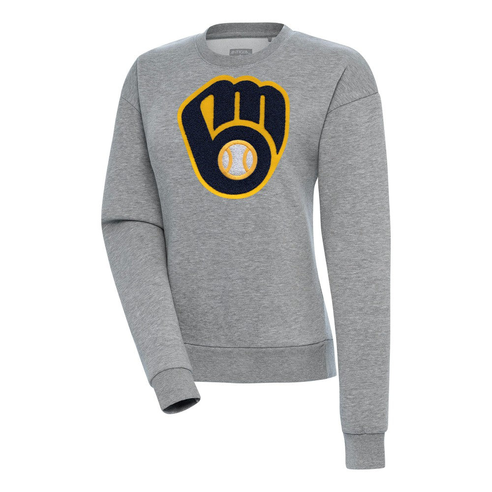 Milwaukee Brewers Antigua Women's Victory Chenille Pullover Sweatshirt Discount
