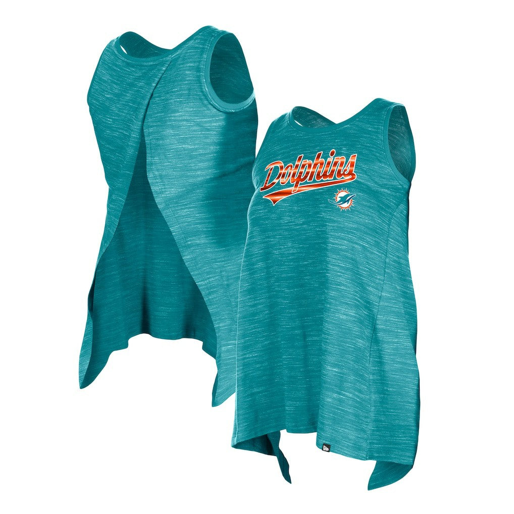 Miami Dolphins New Era Women's Space Dye Active Tank Top - Aqua - NFL