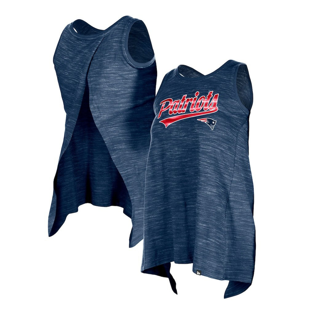 New England Patriots New Era Women's Space Dye Active Tank Top - Navy - NFL