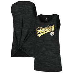 Pittsburgh Steelers New Era Women's Space Dye Active Tank Top - Black - NFL