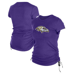 Baltimore Ravens New Era Women's Ruched Side T-Shirt - Purple - NFL