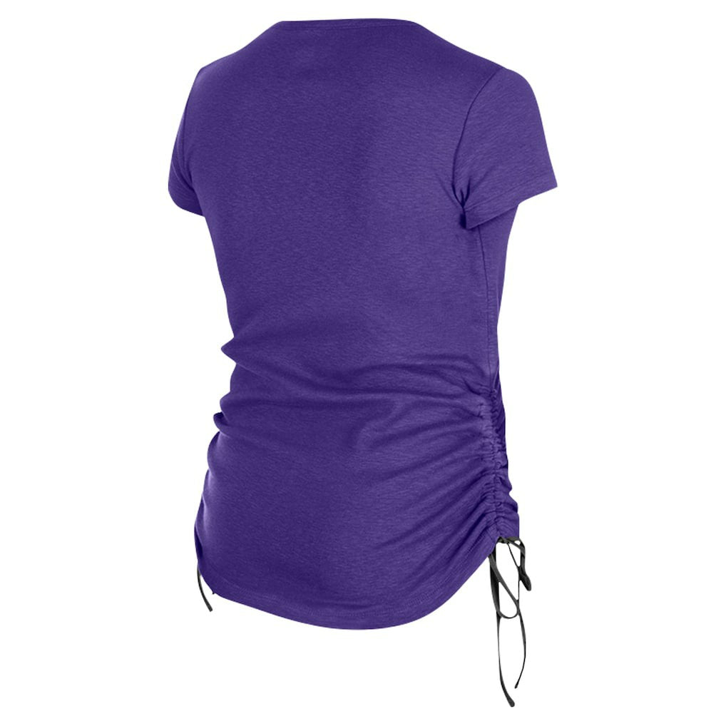 Baltimore Ravens New Era Women's Ruched Side T-Shirt - Purple - NFL