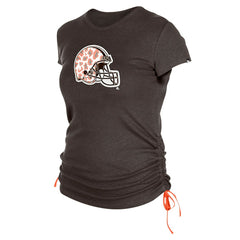 Cleveland Browns New Era Women's Ruched Side T-Shirt - Brown - NFL
