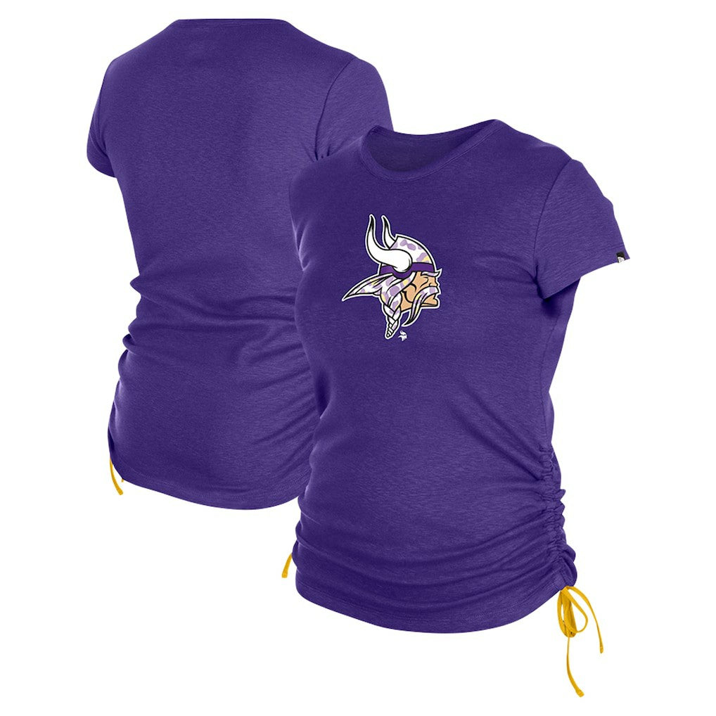 Minnesota Vikings New Era Women's Ruched Side T-Shirt - Purple - NFL