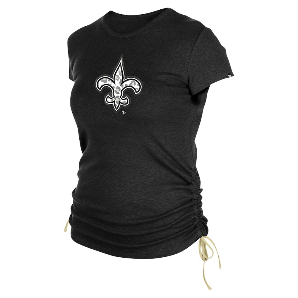 New Orleans Saints New Era Women's Ruched Side T-Shirt - Black - NFL