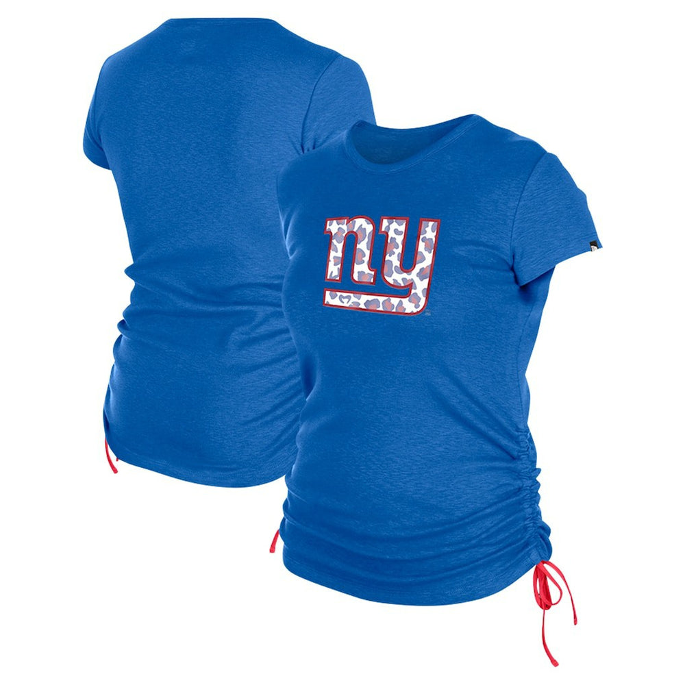 New York Giants New Era Women's Ruched Side T-Shirt - Royal - NFL