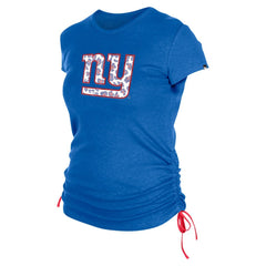 New York Giants New Era Women's Ruched Side T-Shirt - Royal - NFL