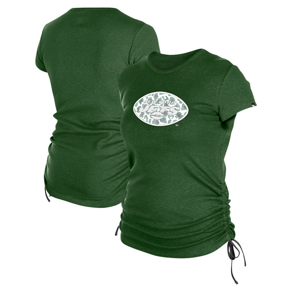 New York Jets New Era Women's Ruched Side T-Shirt - Green - NFL