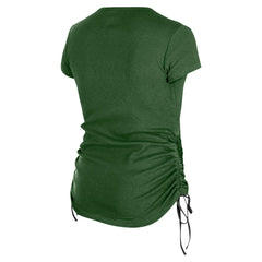 New York Jets New Era Women's Ruched Side T-Shirt - Green - NFL