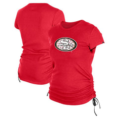 San Francisco 49ers New Era Women's Ruched Side T-Shirt - Red - NFL