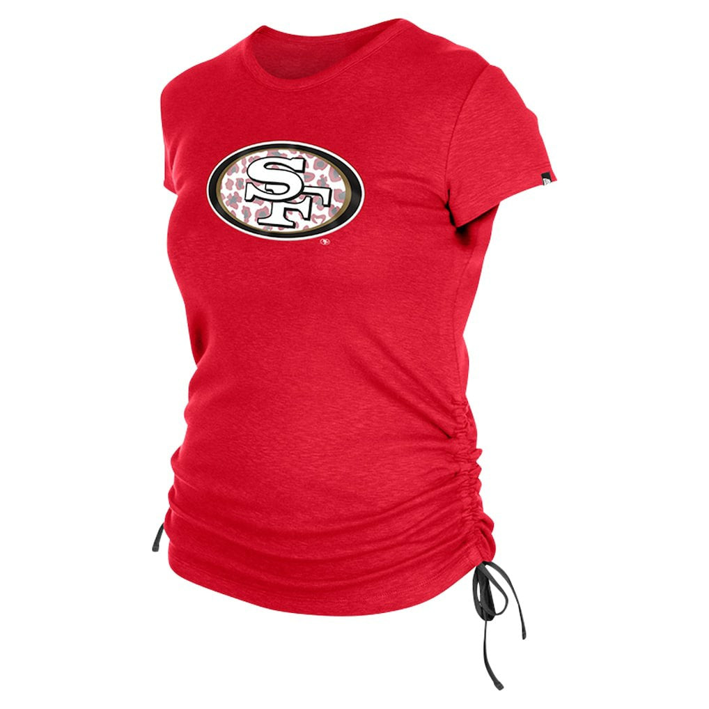 San Francisco 49ers New Era Women's Ruched Side T-Shirt - Red - NFL