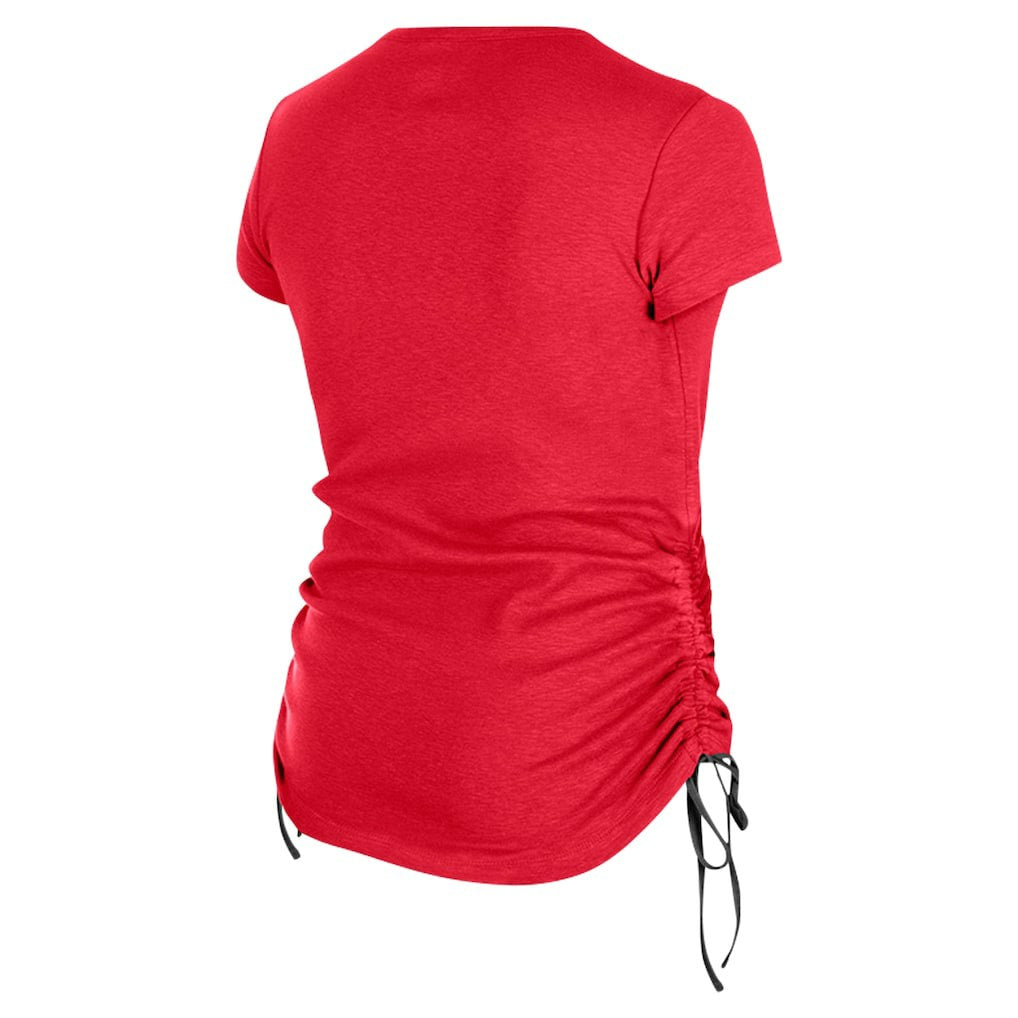 San Francisco 49ers New Era Women's Ruched Side T-Shirt - Red - NFL