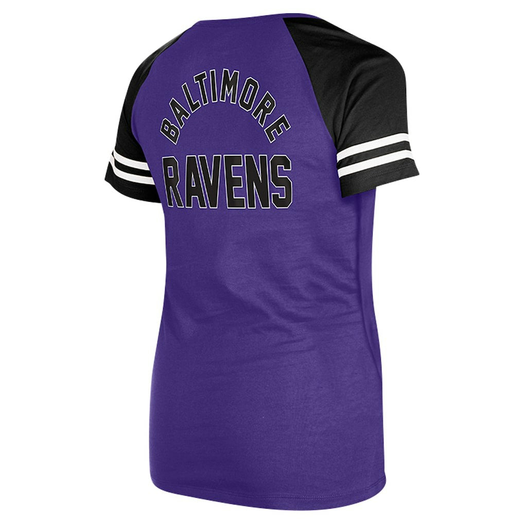 Baltimore Ravens New Era Women's Lace-Up Raglan T-Shirt - Purple - NFL
