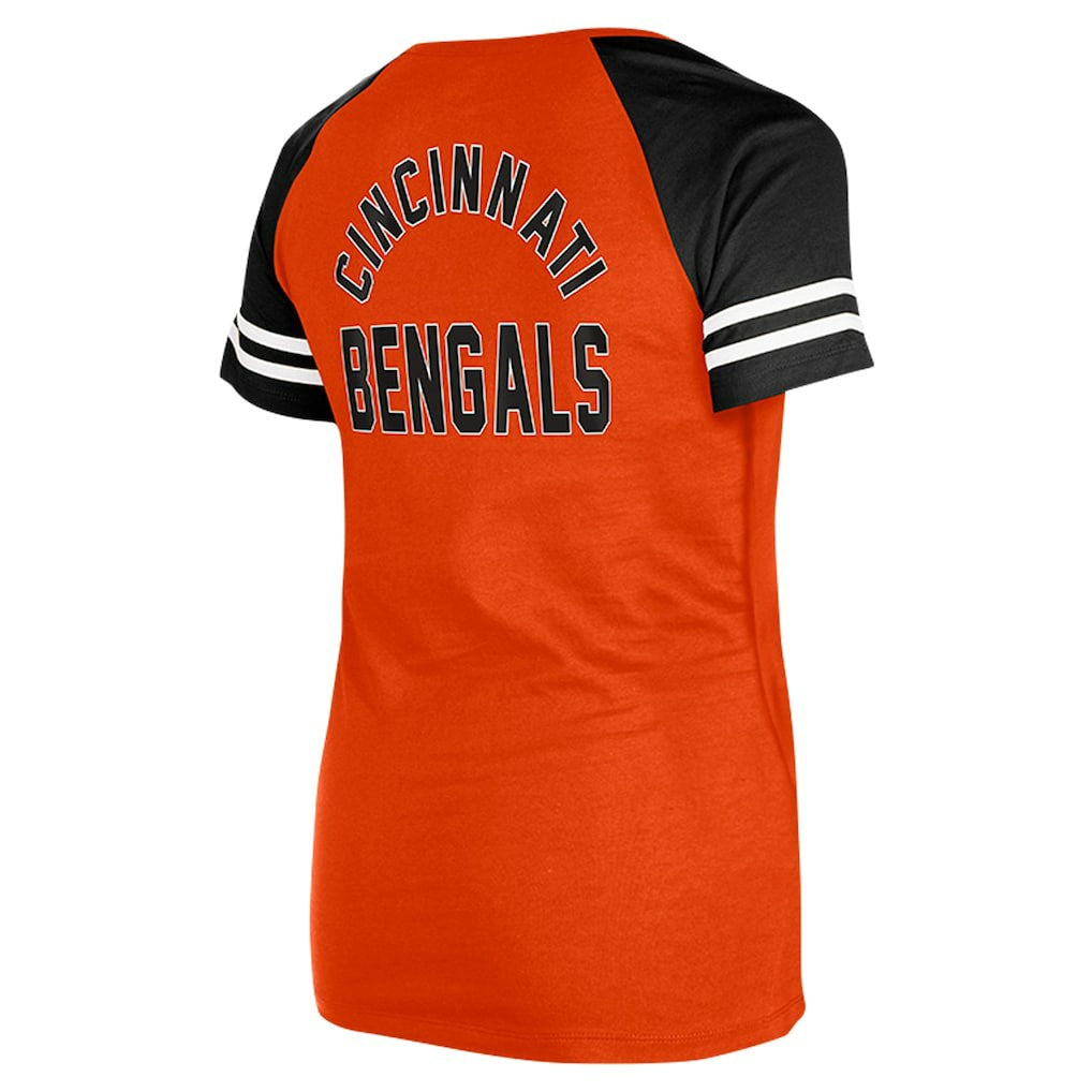Cincinnati Bengals New Era Women's Lace-Up Raglan T-Shirt - Orange - NFL