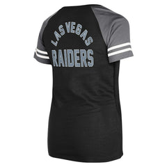 Las Vegas Raiders New Era Women's Lace-Up Raglan T-Shirt - Black - NFL