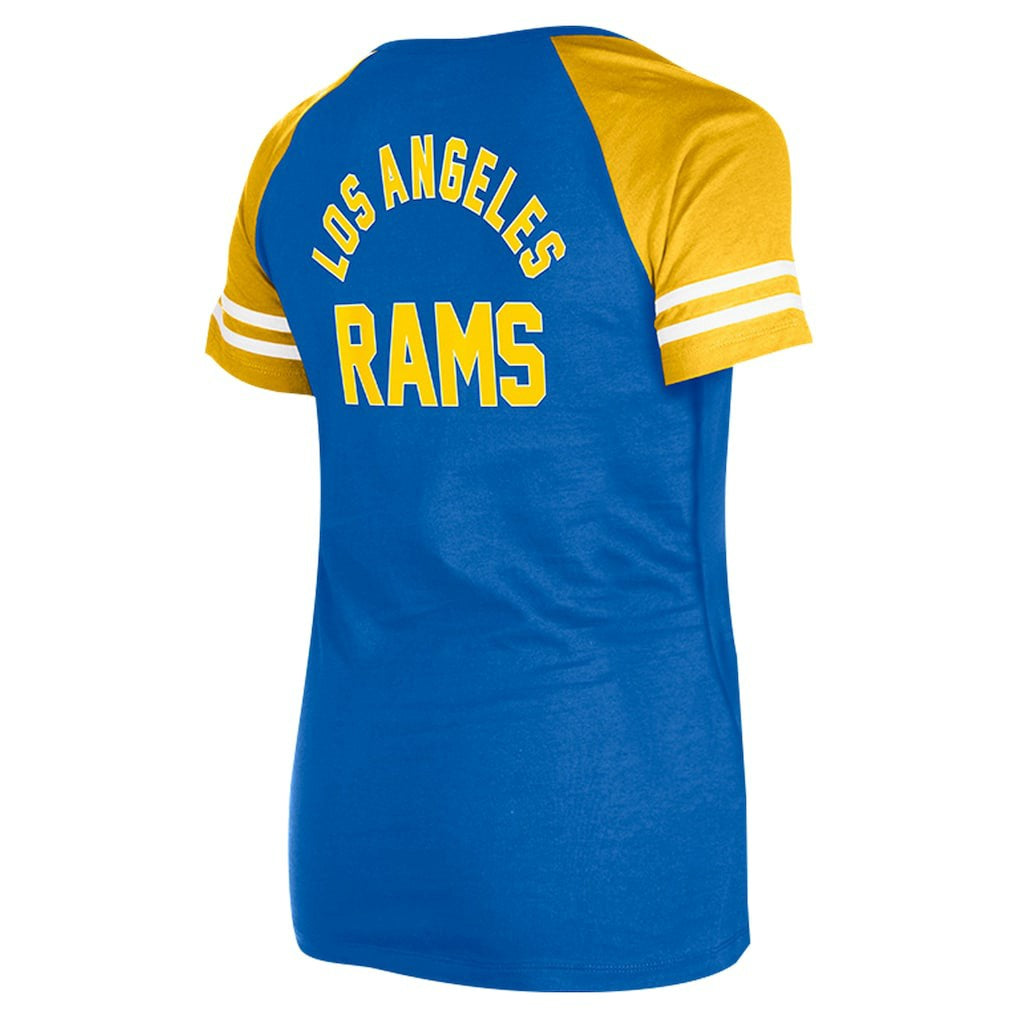 Los Angeles Rams New Era Women's Lace-Up Raglan T-Shirt - Royal - NFL