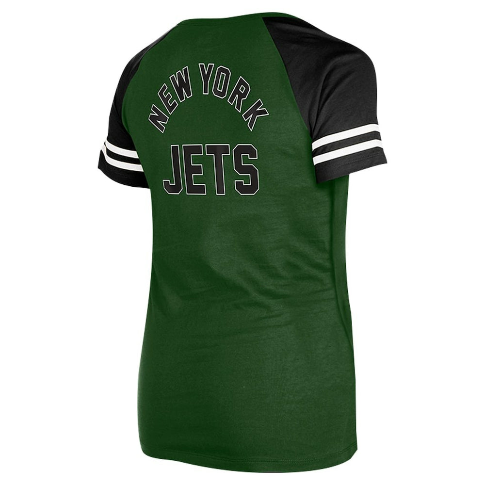 New York Jets New Era Women's Lace-Up Raglan T-Shirt - Green - NFL