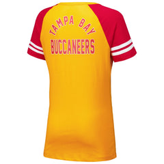 Tampa Bay Buccaneers New Era Women's Throwback Lace-Up Raglan T-Shirt - Orange - NFL
