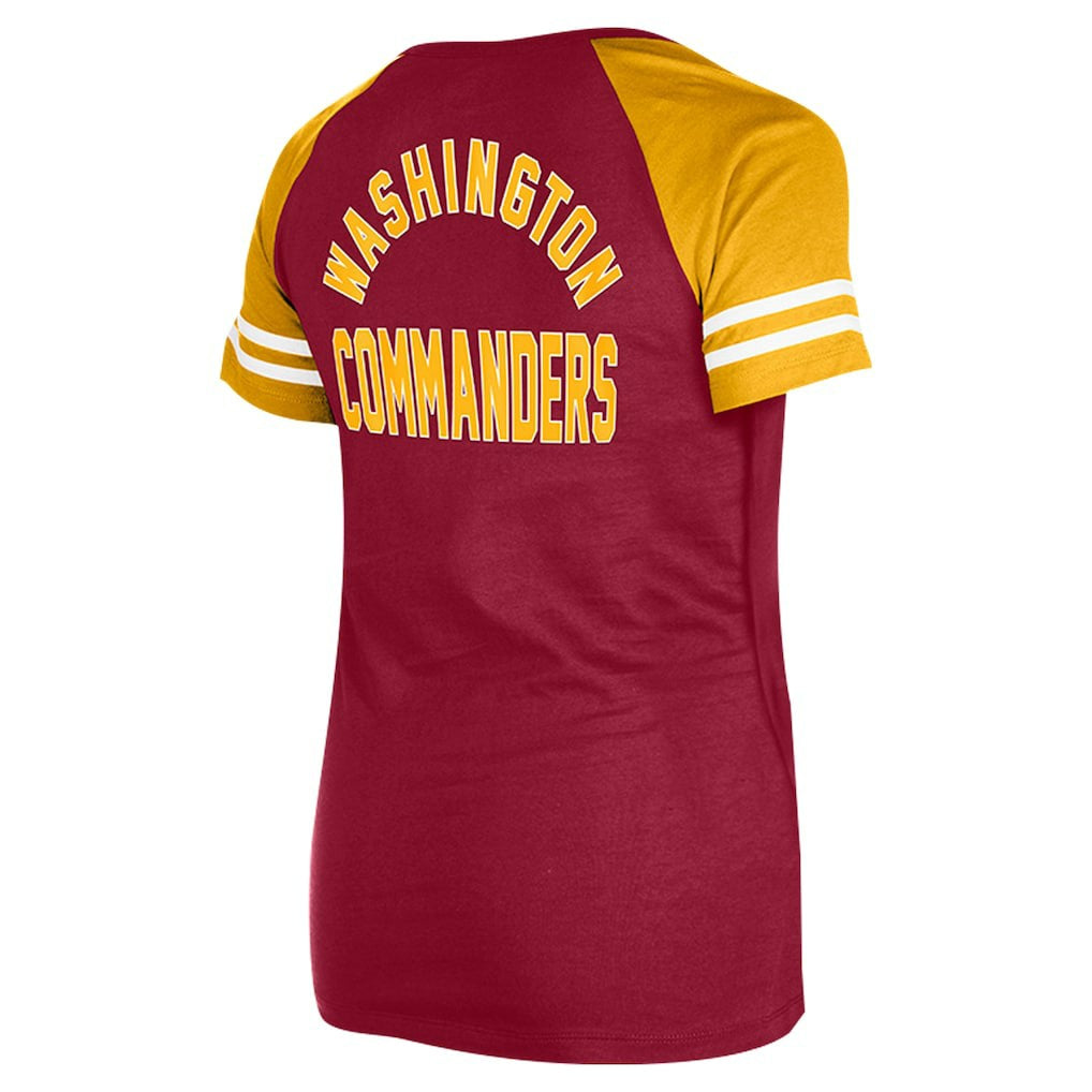 Washington Commanders New Era Women's Lace-Up Raglan T-Shirt - Burgundy - NFL