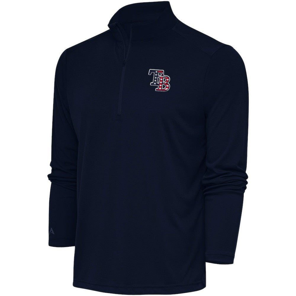 Tampa Bay Rays Antigua Patriotic Tribute Quarter-Zip Pullover Top for sale