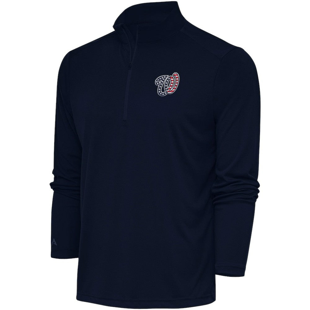 Washington Nationals Antigua Patriotic Tribute Quarter-Zip Pullover Top Sale