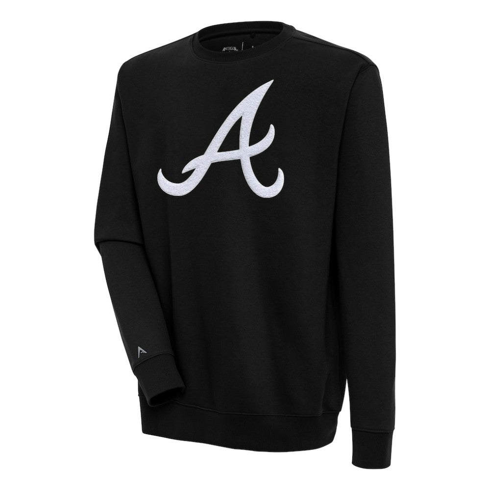 Atlanta Braves Antigua Victory Crewneck Chenille Pullover Sweatshirt Sale