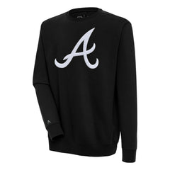 Atlanta Braves Antigua Victory Crewneck Chenille Pullover Sweatshirt Sale