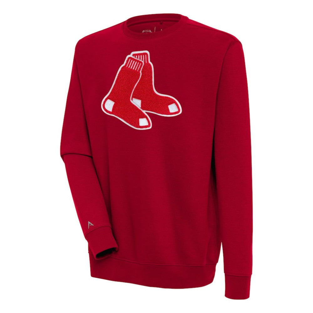 Boston Red Sox Antigua Victory Crewneck Chenille Pullover Sweatshirt Sale