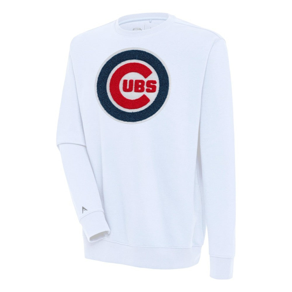 Chicago Cubs Antigua Victory Crewneck Chenille Pullover Sweatshirt for sale