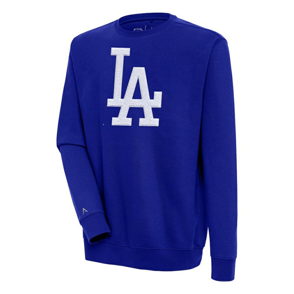 Los Angeles Dodgers Antigua Victory Crewneck Chenille Pullover Sweatshirt for sale