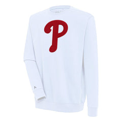 Philadelphia Phillies Antigua Victory Crewneck Chenille Pullover Sweatshirt for sale