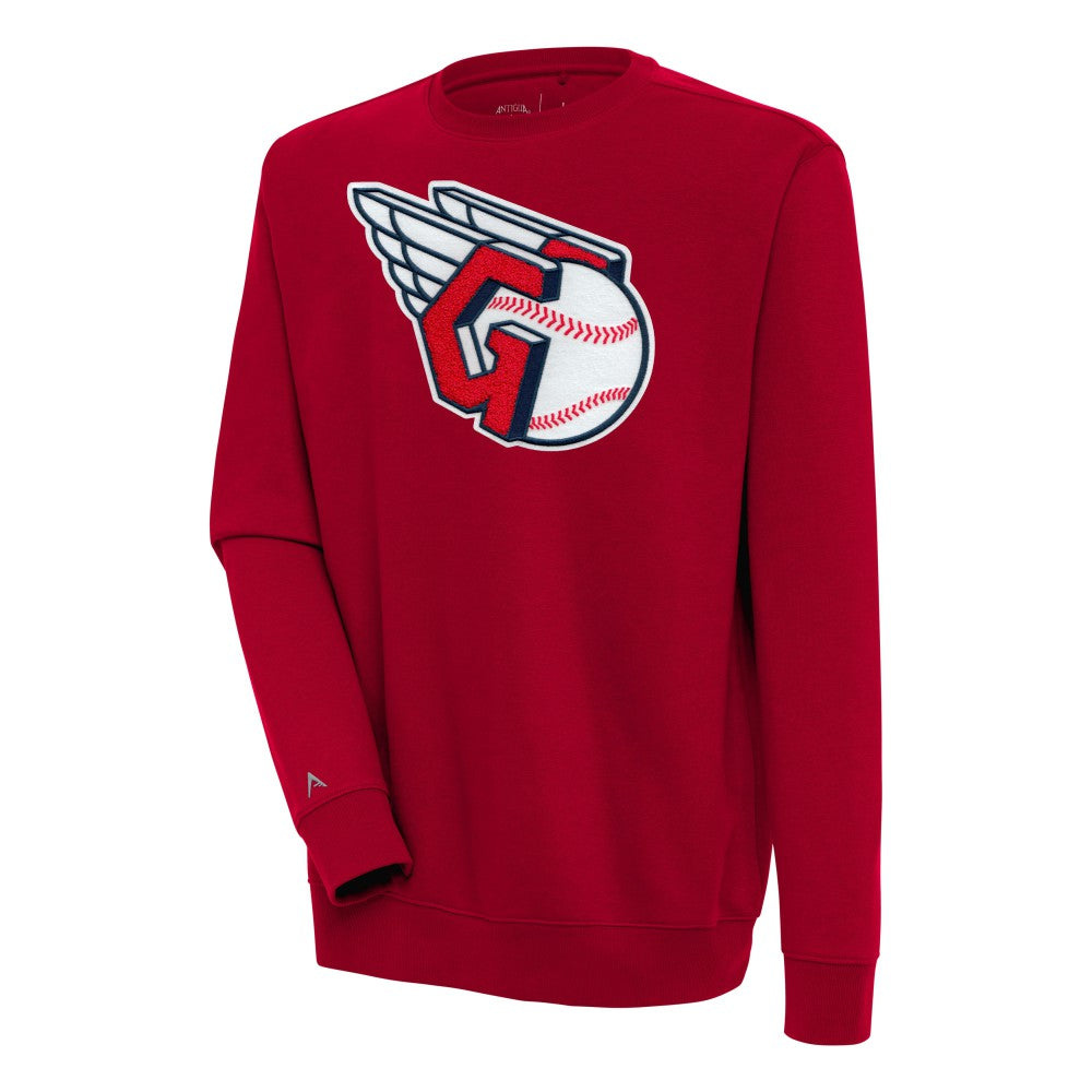 Cleveland Guardians Antigua Victory Crewneck Chenille Pullover Sweatshirt Online