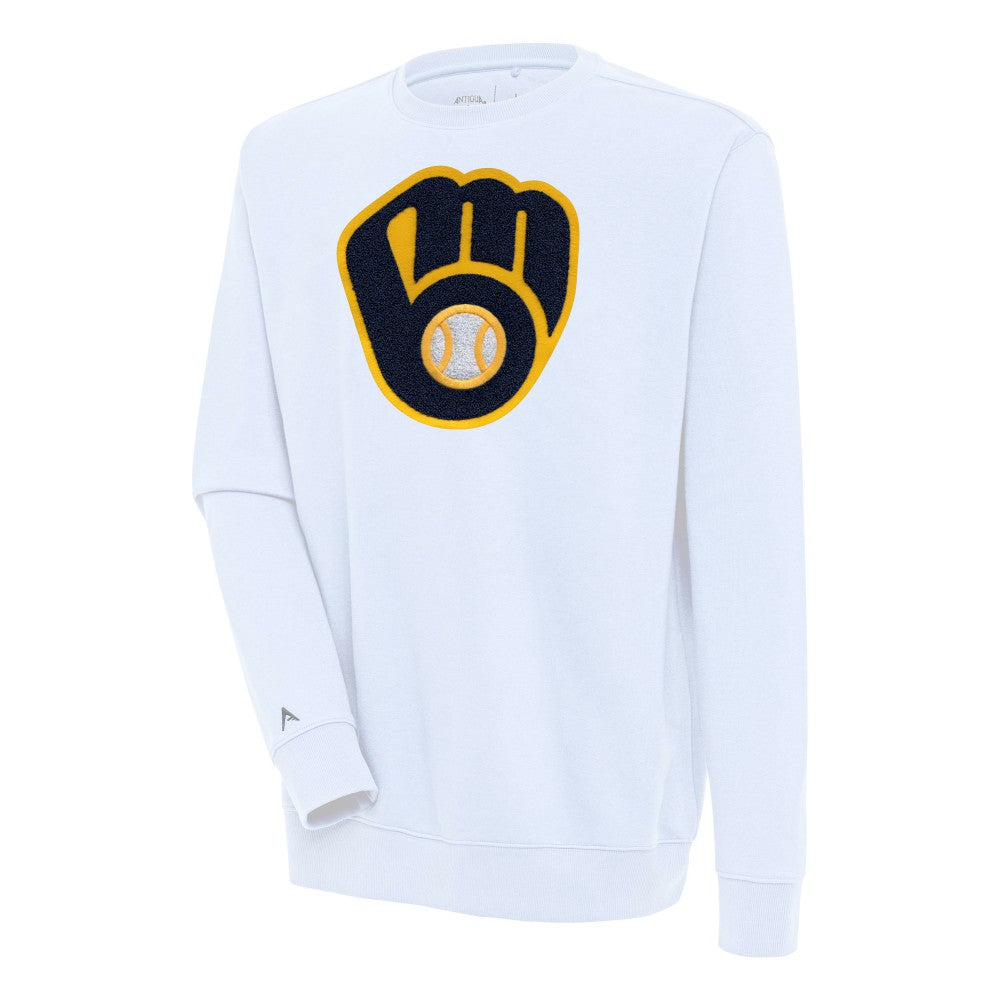 Milwaukee Brewers Antigua Victory Crewneck Chenille Pullover Sweatshirt for sale