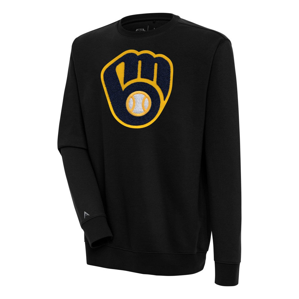 Milwaukee Brewers Antigua Victory Crewneck Chenille Pullover Sweatshirt Online