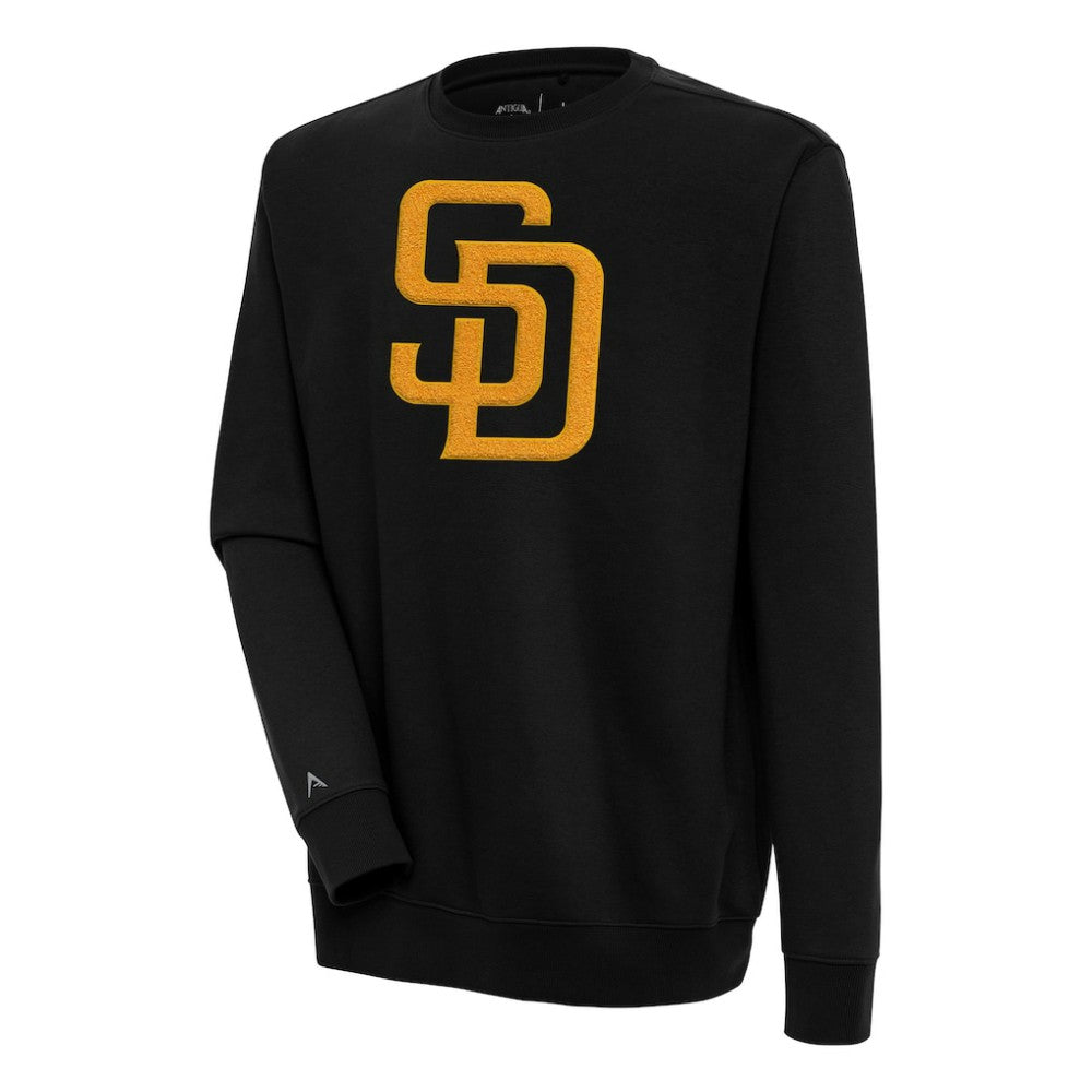 San Diego Padres Antigua Victory Crewneck Chenille Pullover Sweatshirt Discount