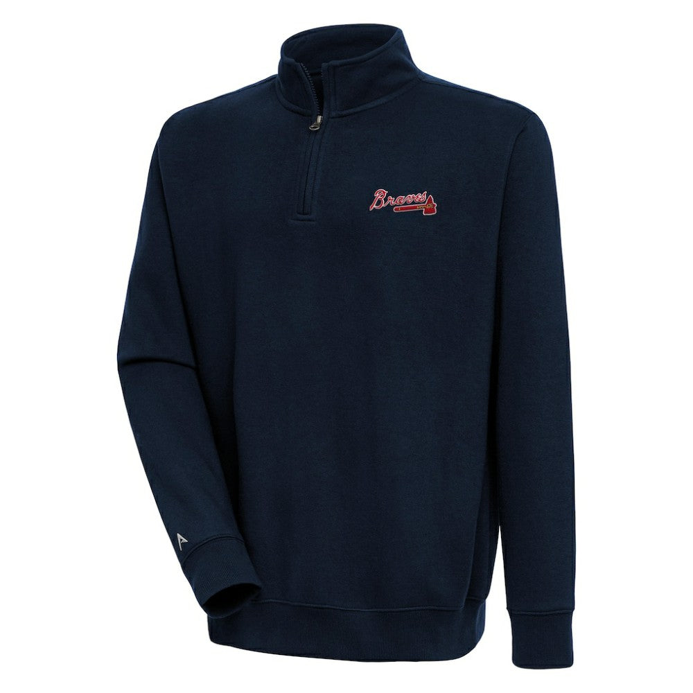 Atlanta Braves Antigua Victory Quarter-Zip Pullover Top Outlet
