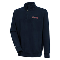 Atlanta Braves Antigua Victory Quarter-Zip Pullover Top Outlet