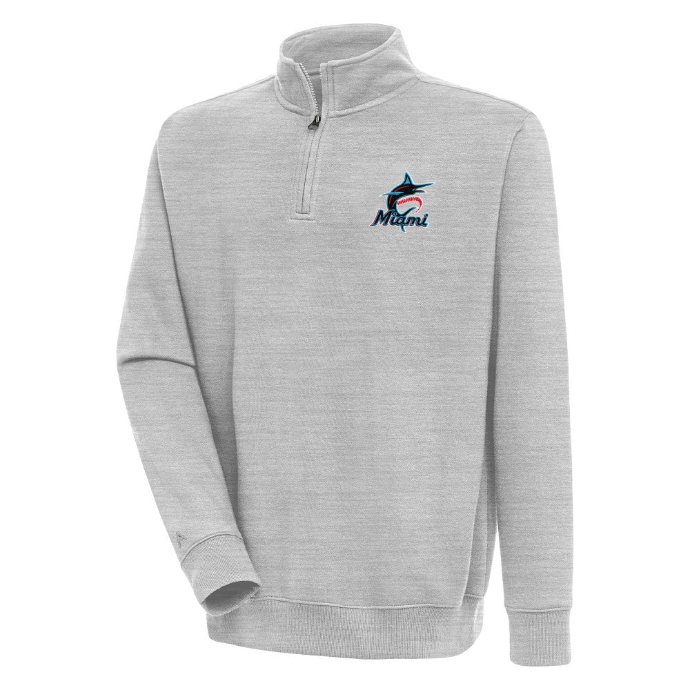 Miami Marlins Antigua Victory Quarter-Zip Pullover Top Online