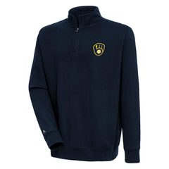 Milwaukee Brewers Antigua Victory Quarter-Zip Pullover Top Sale
