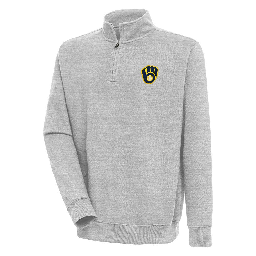 Milwaukee Brewers Antigua Victory Quarter-Zip Pullover Top Outlet
