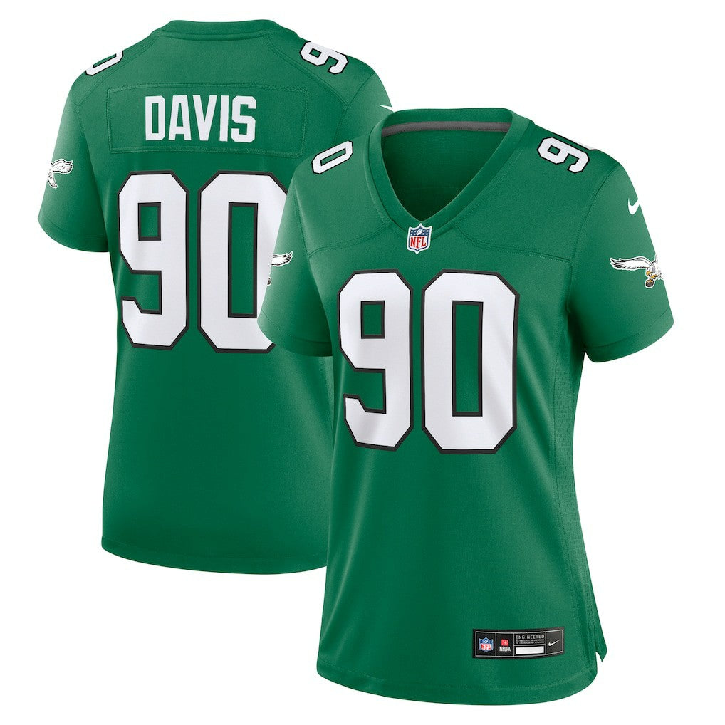 Jordan Davis Philadelphia Eagles Women's Alternate Game Jersey - Kelly Green - Nike
