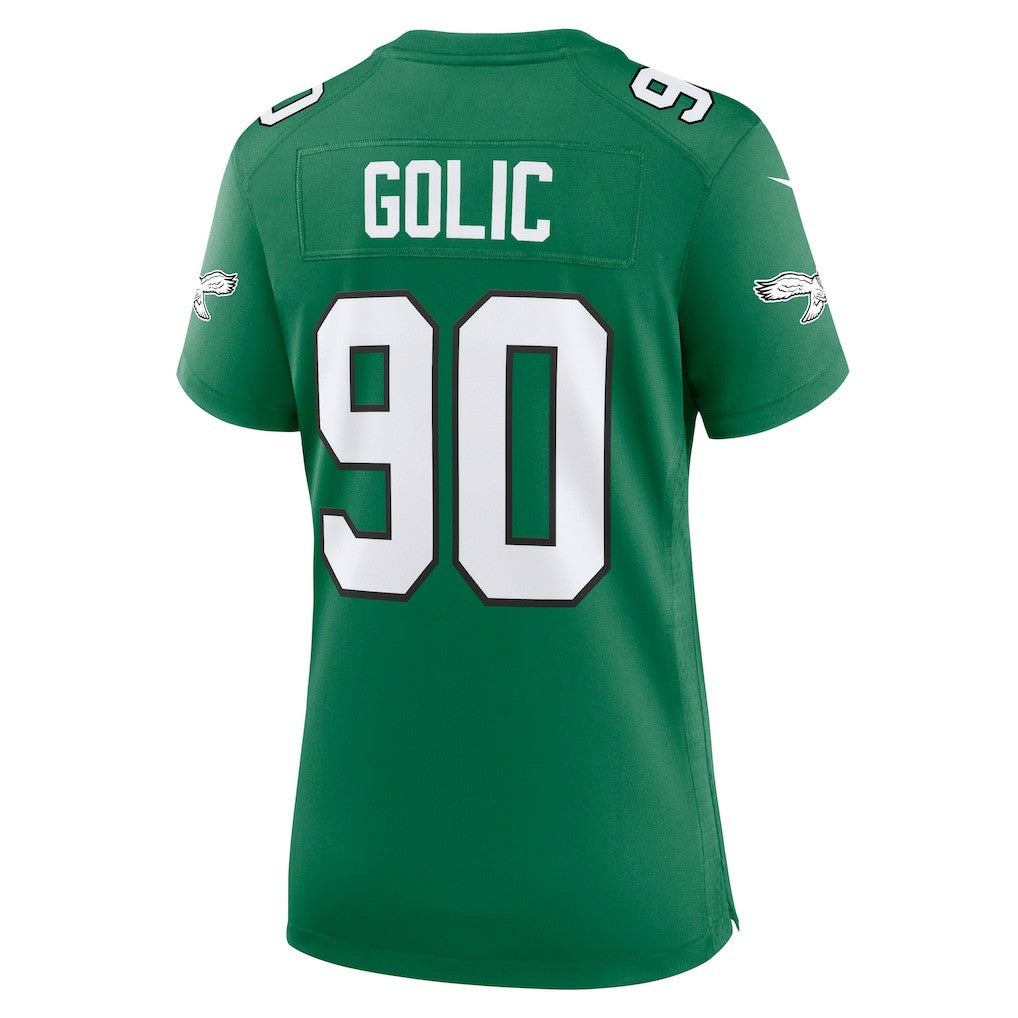 Mike Golic Philadelphia Eagles Women's Alternate Game Jersey - Kelly Green - Nike