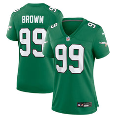 Jerome Brown Philadelphia Eagles Women's Alternate Game Jersey - Kelly Green - Nike